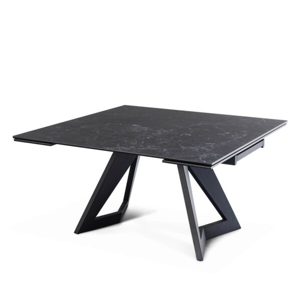 Table HECTOR plateau céramqiue anthracite 2 pieds centraux