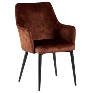 Fauteuil ALEX velours havane