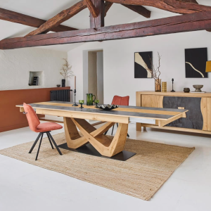 TABLE CONTE bois + céramique